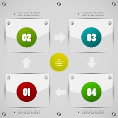 Glass option steps infogrpahic design