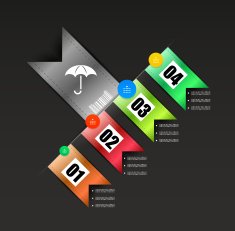 Modern ribbon infographic design N2