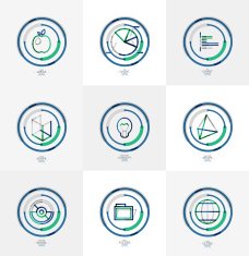 Minimal thin line design web icon set N34