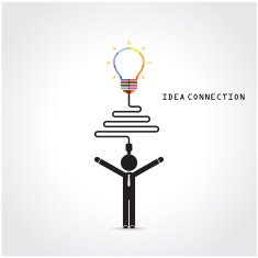 Creative light bulb symbol and knowledge connection sign N2