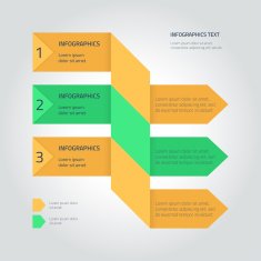 Flat infographic template with arrows N2