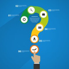 Abstract colorful infographic in the form of question mark N2