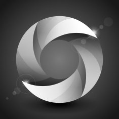 Moebius origami gray and white paper circle