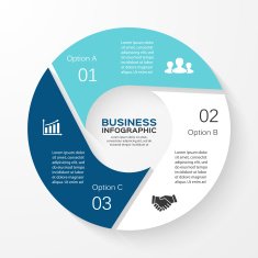 Vector circle infographic Template for cycle diagram graph presentation and N58