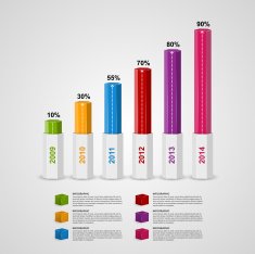 3D chart style infographic design template N3