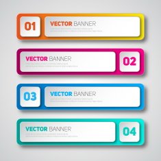 Vector infographic paper banners set tags for business design N3