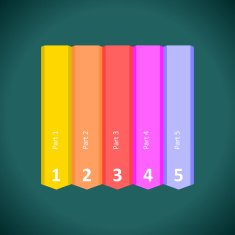 five steps arrows for presentations N2