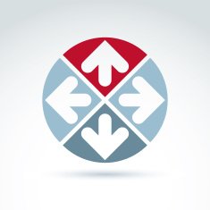 Vector abstract round icon with four arrow symbol N3