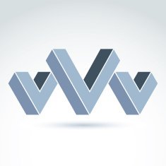 Vector abstract element created from checkmarks and three V sign