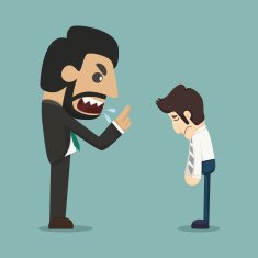 Boss screaming at worker