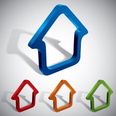 3d vector home icons design color set N2