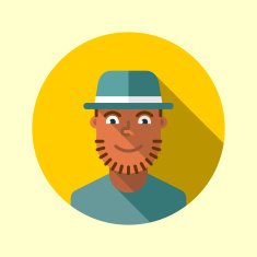 Hipster guy with hat icons series N2