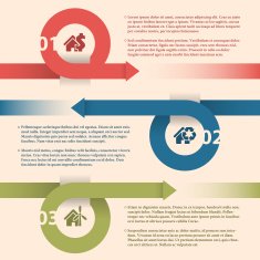 Infographic design with arrows and house icons N2