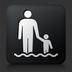 Black Square Button with Parent and Child N2