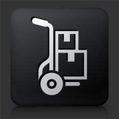Black Square Button with Moving Boxes Icon N3