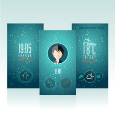 Mobile Interface Wallpaper Vector Template N4