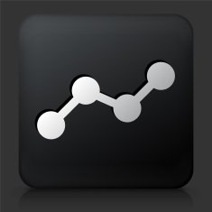 Black Square Button with Molecular Structure N2