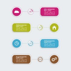 Modern template with colorful volume elements of infographics N6