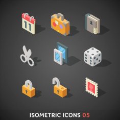 Flat Isometric Icons Set 5 N2