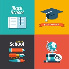 Vector school flat design flyers templates N2