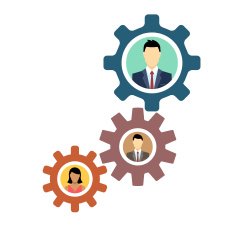 Multi culture people in gears - VECTOR N4