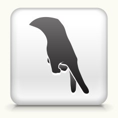 White Square Button with Walking Fingers Icon