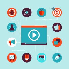 Vector video marketing concept in flat style N2