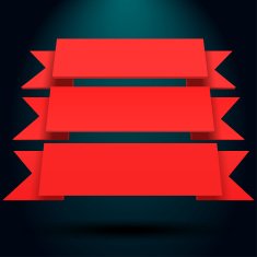 Infographic red vector 3D blue and ribbons