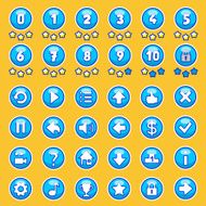 Aqua game buttons set