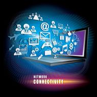The absract of Network Connectivity concept vector N4