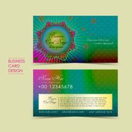 bohemian style vector business card N2