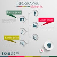 vector set of abstract 3d paper infographic elements for print N24