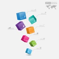 Business Infographics cube 3d vector