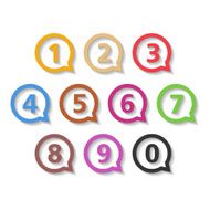 Colored Numbers in Round Speech Bubbles