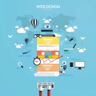 Flat design concept of responsive web