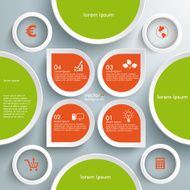 Infographic Colored Lotus Drops Rings Circles Grunddatei