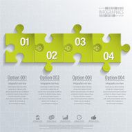 Abstract 3D puzzle infographic N46