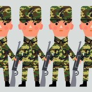 Repeating wall of soldiers