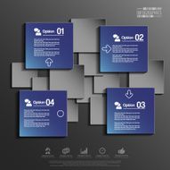Abstract 3D paper Infographic N91