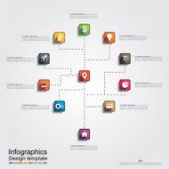 Infographic report template with lines and icons Vector N35