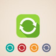 flat icons for web and mobile applications with reload arrows