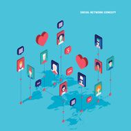 Social network concept Modern flat isometric design N4
