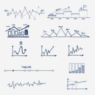 Graph chart business finance statistics infographics doodle hand drawn elements N2