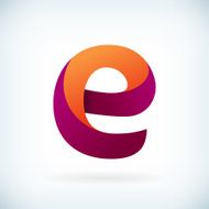 Modern twisted letter E