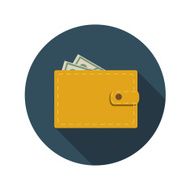 Flat Design Concept Wallet Vector Illustration With Long Shadow N3