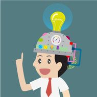 Businessman genius idea business concept