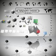 Australia map different icons and Information graphics infographic vector illustration