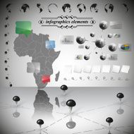 Africa map different icons and Information graphics infographic vector illustration