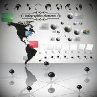 Map of South and North America infographic vector illustration