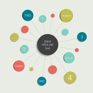 Circle Flowchart scheme Infographics chart element Simply flat design N2